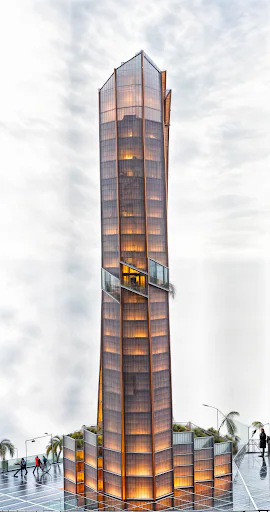 AI-generated tower iteration 5