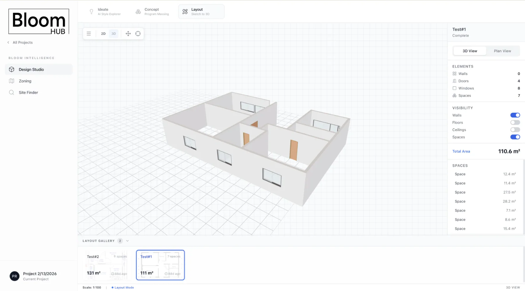 Bloom Hub generated 3D model output