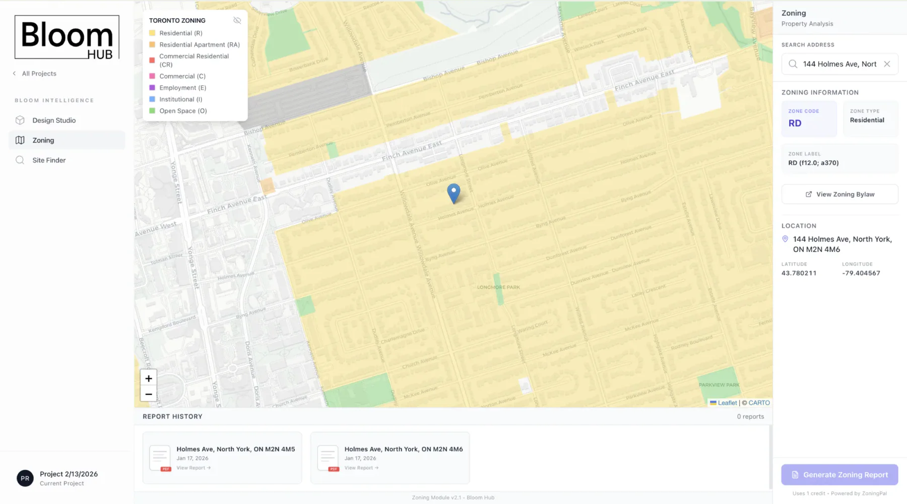 Bloom Hub parcel-level zoning analysis