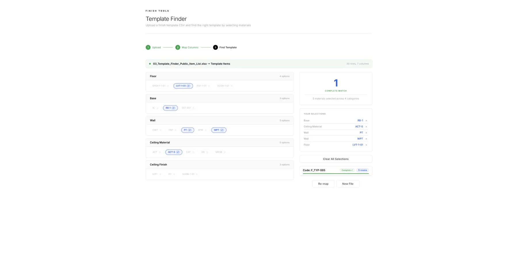 Template Finder with a single matching result